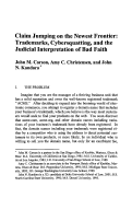 Cover page: Claim Jumping on the Newest Frontier: Trademarks, Cybersquatting, and the Judicial Interpretation of Bad Faith