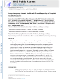 Cover page: Large Language Models for More Efficient Reporting of Hospital Quality Measures.