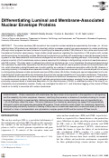 Cover page: Differentiating Luminal and Membrane-Associated Nuclear Envelope Proteins
