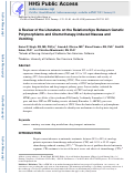 Cover page: A review of the literature on the relationships between genetic polymorphisms and chemotherapy-induced nausea and vomiting