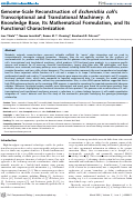 Cover page: Genome-Scale Reconstruction of Escherichia coli's Transcriptional and Translational Machinery: A Knowledge Base, Its Mathematical Formulation, and Its Functional Characterization