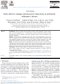 Cover page: Early affective changes and increased connectivity in preclinical Alzheimer's disease.