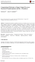 Cover page: Computational Mechanics of Input–Output Processes: Structured Transformations and the ϵ-Transducer