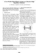 Cover page: A Low Profile Folded Dipole Antenna on a Reactive High Impedance Substrate