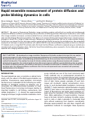 Cover page: Rapid ensemble measurement of protein diffusion and probe blinking dynamics in cells
