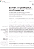 Cover page: Automated Functional Analysis of Astrocytes from Chronic Time-Lapse Calcium Imaging Data