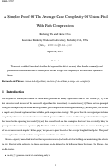 Cover page: A Simpler Proof Of The Average Case Complexity Of Union-Find With Path Compression