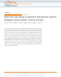 Cover page: Real-time decoding of question-and-answer speech dialogue using human cortical activity