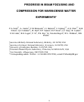 Cover page: PROGRESS IN BEAM FOCUSING AND COMPRESSION FOR WARM-DENSE MATTER EXPERIMENTS