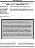 Cover page: The Surgical Intervention for Traumatic Injury Scale: A Clinical Tool for Traumatic Brain Injury