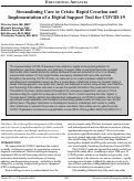 Cover page: Streamlining Care in Crisis: Rapid Creation and Implementation of a Digital Support Tool for COVID-19