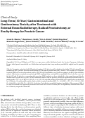 Cover page: Long-Term (10-Year) Gastrointestinal and Genitourinary Toxicity after Treatment with External Beam Radiotherapy, Radical Prostatectomy, or Brachytherapy for Prostate Cancer