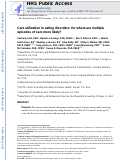 Cover page: Care utilization in eating disorders: for whom are multiple episodes of care more likely?