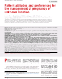 Cover page: Patient attitudes and preferences for the management of pregnancy of unknown location