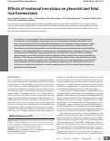 Cover page: Effects of maternal iron status on placental and fetal iron homeostasis