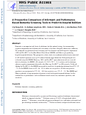 Cover page: A Prospective Comparison of Informant-based and Performance-based Dementia Screening Tools to Predict In-Hospital Delirium