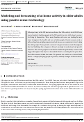 Cover page: Modeling and forecasting of at home activity in older adults using passive sensor technology.