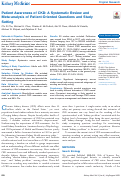 Cover page: Patient Awareness of CKD: A Systematic Review and Meta-analysis of Patient-Oriented Questions and Study Setting