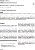 Cover page: Electrophysiological Biomarkers in Genetic Epilepsies.