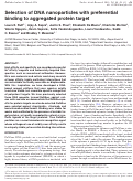 Cover page: Selection of DNA nanoparticles with preferential binding to aggregated protein target