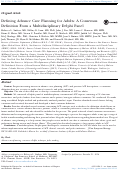 Cover page: Defining Advance Care Planning for Adults: A Consensus Definition From a Multidisciplinary Delphi Panel