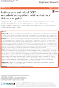 Cover page: Azithromycin and risk of COPD exacerbations in patients with and without Helicobacter pylori