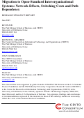 Cover page of Migration to Open-Standard Interorganizational Systems: Network Effects, Switching Costs and Path Dependency
