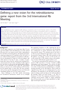 Cover page: Defining a new vision for the retinoblastoma gene: report from the 3rd International Rb Meeting