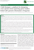 Cover page: CSGM Designer: a platform for designing cross-species intron-spanning genic markers linked with genome information of legumes