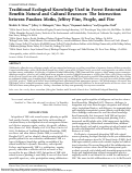 Cover page: Traditional Ecological Knowledge Used in Forest Restoration Benefits Natural and Cultural Resources: The Intersection between Pandora Moths, Jeffrey Pine, People, and Fire