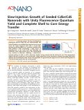 Cover page: Slow-Injection Growth of Seeded CdSe/CdS Nanorods with Unity Fluorescence Quantum Yield and Complete Shell to Core Energy Transfer