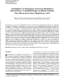 Cover page: Investigation of Phylogeny and Drug Resistance Mechanisms of <i>Elizabethkingia anophelis</i> Isolated from Blood and Lower Respiratory Tract.