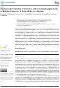 Cover page: Mechanical Properties, Durability, and Structural Applications of Rubber Concrete: A State-of-the-Art-Review