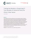 Cover page: Trailing the Market or Governing It? Two Decades of Industrial Policy for China's Solar Sector