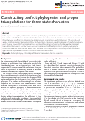 Cover page: Constructing perfect phylogenies and proper
triangulations for three-state characters