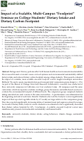 Cover page: Impact of a Scalable, Multi-Campus “Foodprint” Seminar on College Students’ Dietary Intake and Dietary Carbon Footprint