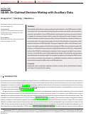 Cover page: GEAR: On optimal decision making with auxiliary data