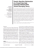 Cover page: Genetic Algorithm Optimization of a Finned-Tube Heat Exchanger Modeled With Volume-Averaging Theory