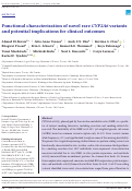 Cover page: Functional characterization of novel rare CYP2A6 variants and potential implications for clinical outcomes