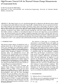 Cover page: High pressure triaxial cell for thermal volume change measurements of unsaturated soils