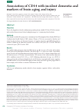 Cover page: Association of CD14 with incident dementia and markers of brain aging and injury.