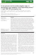 Cover page: A new genomic tool for walnut (Juglans regia L.): development and validation of the high‐density Axiom™ J. regia 700K SNP genotyping array