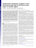 Cover page: Agrobacterium tumefaciens recognizes its host environment using ChvE to bind diverse plant sugars as virulence signals