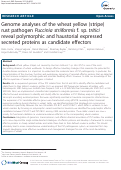 Cover page: Genome analyses of the wheat yellow (stripe) rust pathogen Puccinia striiformis f. sp. tritici reveal polymorphic and haustorial expressed secreted proteins as candidate effectors