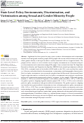 Cover page: State-Level Policy Environments, Discrimination, and Victimization among Sexual and Gender Minority People