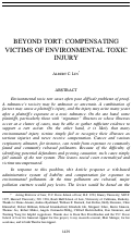 Cover page: Beyond Tort: Compensating Victims of Environmental Toxic Injury