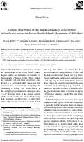 Cover page: Genetic divergence of the Sunda ratsnake (Coelognathus subradiatus) across the Lesser Sunda Islands (Squamata: Colubridae)