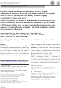 Cover page: Patients, family members and providers perceive family-administered delirium detection tools in the adult ICU as feasible and of value to patient care and family member coping: a qualitative focus group study