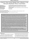 Cover page: Prospective Observational Multisite Study of Handover in the Emergency Department: Theory versus Practice