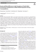 Cover page: Racial and Ethnic Differences in the Perceptions of Health, Work Environment and Experiences of Work-Related Symptoms Among Cleaning Workers